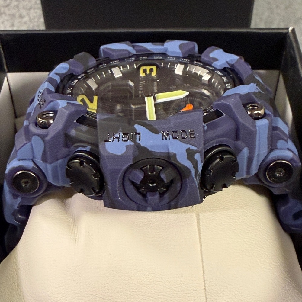 Activa Mens Sport Watch Blue Camo Dual Time Analog Digital 50M Water Resist New - Picture 4 of 8